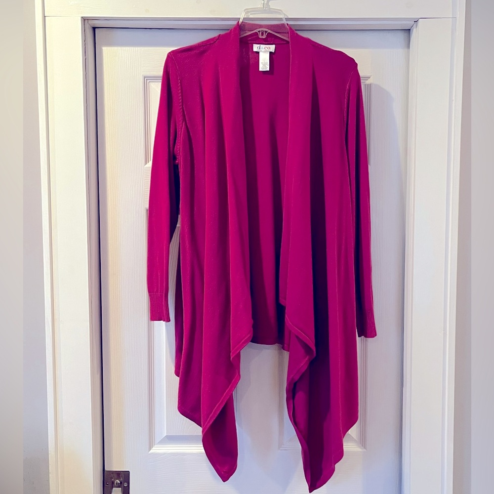 Vivid magenta drapey cardigan size L